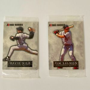 1993 Jimmy Dean Rookies MLB Baseball Card Pack Lot - David Nied & Tim Salmon